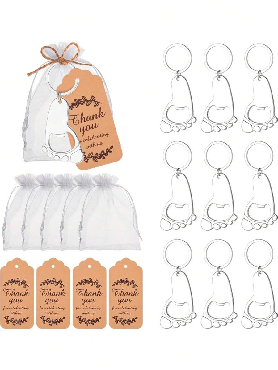 10 Stücke Silber Tatzen-Schlüsselanhänger/Schlüsselringe mit Kordelzugbeutel, Karten & Seilen, geeignet für Hochzeit, Brautparty, Geburtstags-Party Geschenke, Dekoration, Gedenken, Gastgeschenke, Valentinstag, Küchen- & Bar-Zubehör