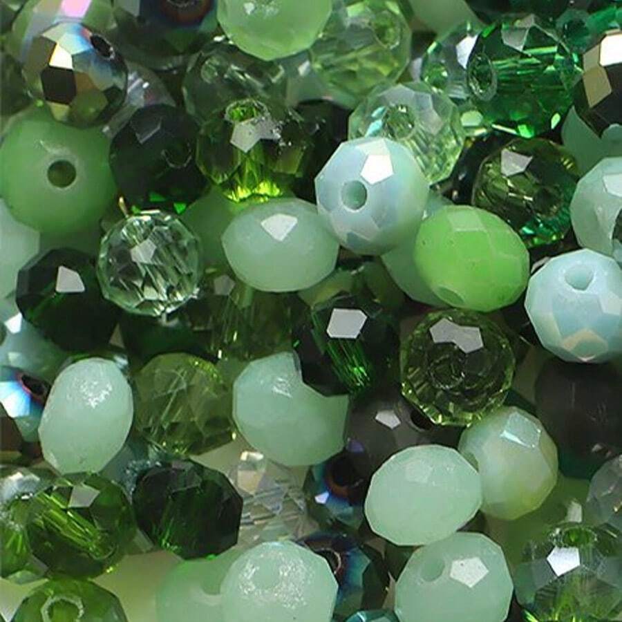 200 piezas de cuentas redondas de vidrio verde de 4mm para hacer joyas y manualidades DIY