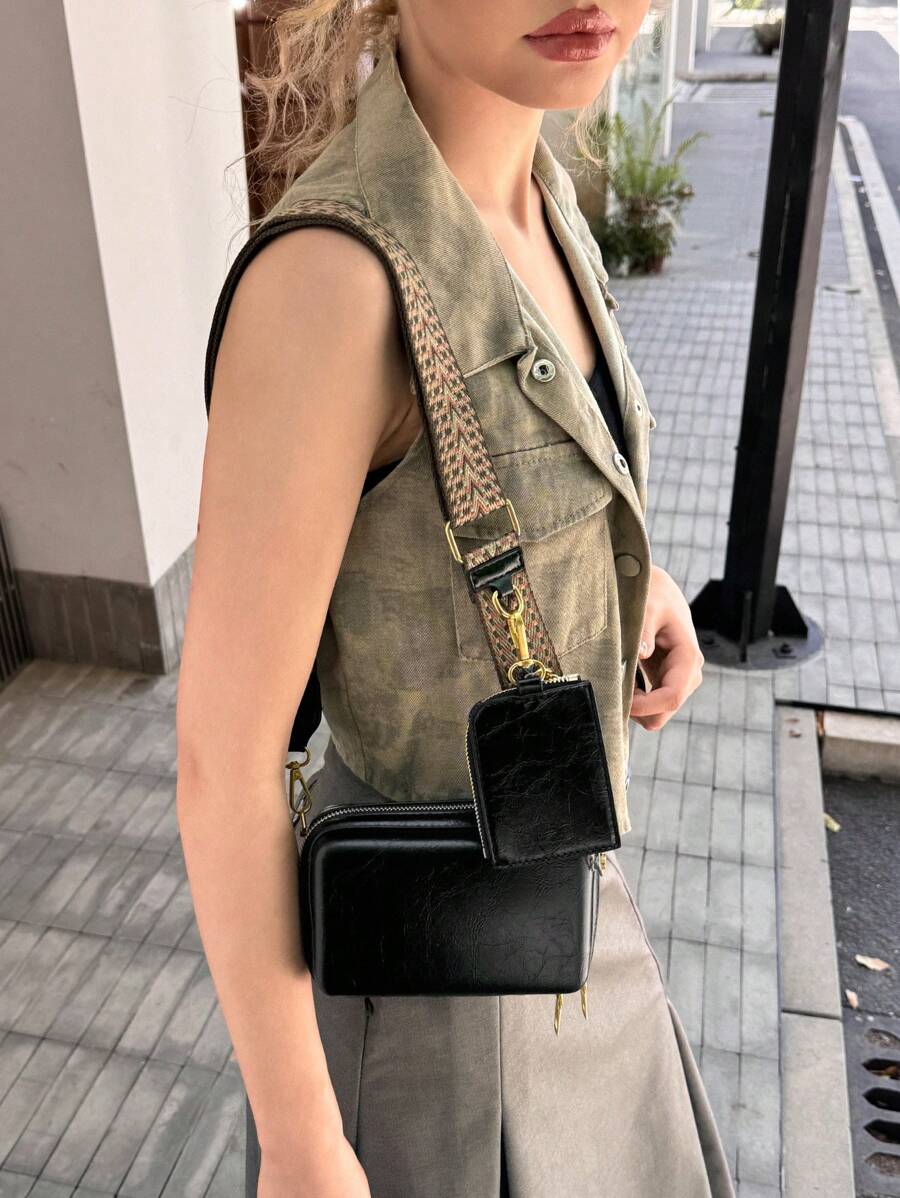 DareSee Mini bolsa quadrada texturizada leve e casual para negócios com porta-moedas para adolescentes, mulheres, estudantes universitárias, novatos e trabalhadores de colarinho branco. Perfeita para escritório, faculdade, trabalho, negócios, deslocamento, atividades ao ar livre, viagens, passeios, festival de música Y2K, volta às aulas.