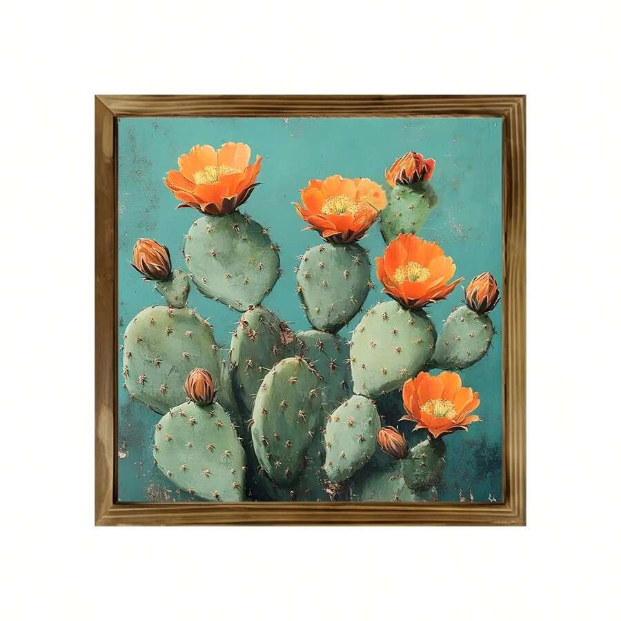 1 Stück Lebendige Kaktus Blume Kunst Holzschild | Rustikaler Landhausstil Wanddekoration Schild für Badezimmer, Garten, Café, Bar, Büro Dekoration, ideales Urlaubsgeschenk | Keine Elektrizität erforderlich | Wandbehang | Multifunktional | Holz