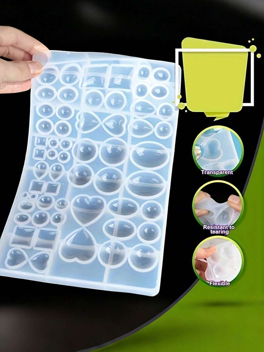 1pc Gemstone Jewellery Silicone Casting Mold,Resin Jewellery Stone Casting Moulds For Epoxy DIY Craft,Earrings,Pendants,Studs Jewellery Making,Multiple Styles