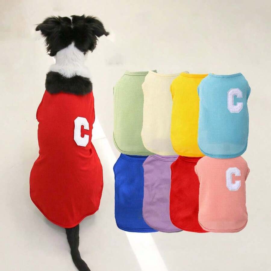 Waffle Pattern Cute Casual Sleeveless Pet Vest Tops For Cats & Dogs