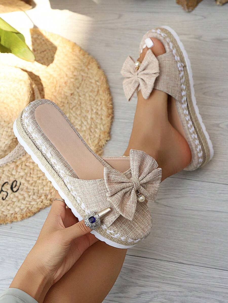 New Design Thick Sole Fashion Women Sandals Slip-On, Comfortable Casual Shoes, Black