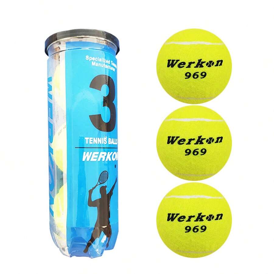 3 piezas de pelotas de tenis de alta calidad que cumplen con el estándar, alta elasticidad, duraderas, hechas de lana, para partidos y entrenamiento, adecuadas para clase de educación física estudiantil (3 piezas/bolsa)