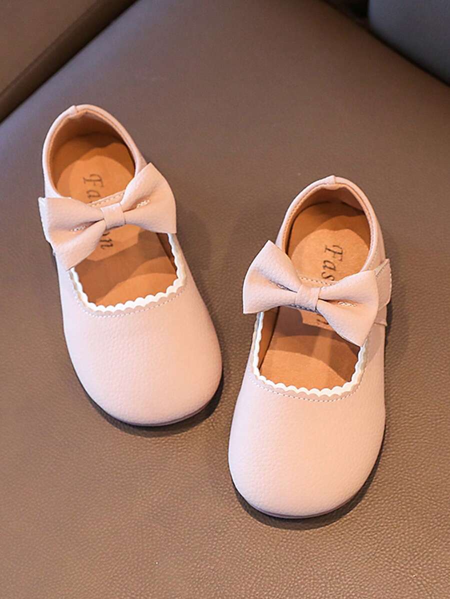 Girls' Princess Shoes, Non-Slip Soft Sole Pink Butterfly Ballet Flats, Suitable For Spring & Autumn