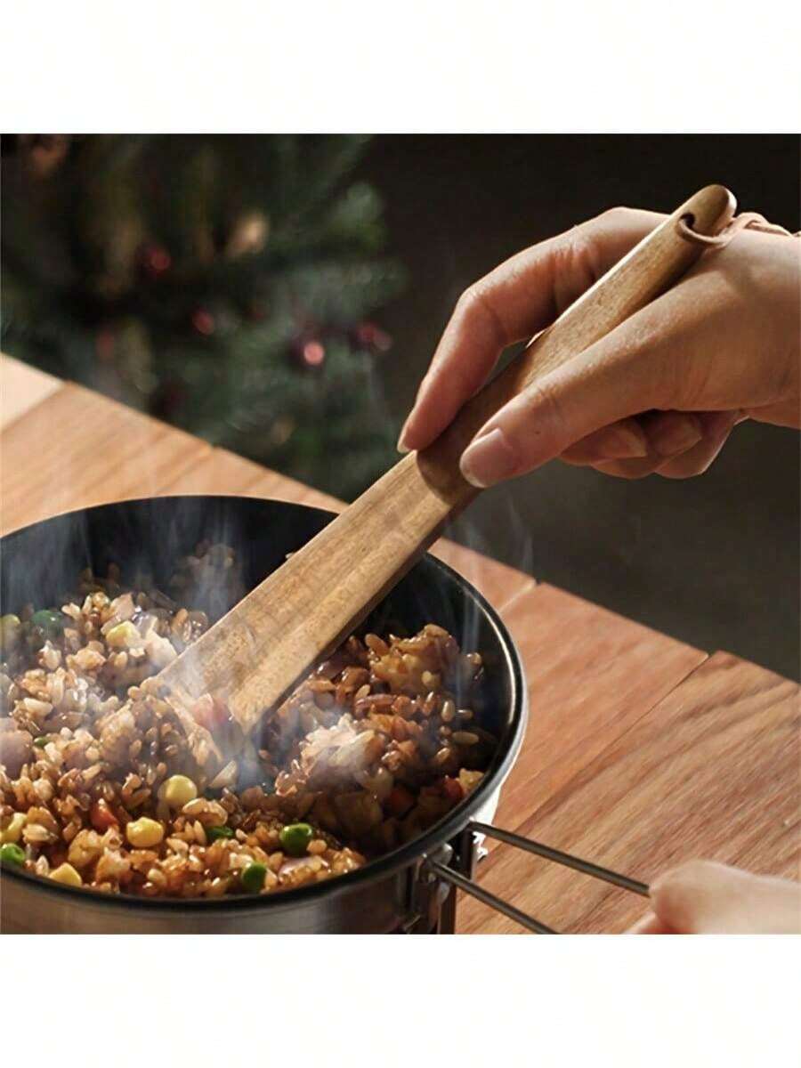 1 Stück Teakholz-Schaufel, Kochschaufel, Steakschaufel, hitzebeständig und einfach zu reinigen, Haushaltsküchenspatel, kann aufgehängt und im Freien gelagert werden, Grillwendespatel, Bratspatel, Küchenutensilien, geeignet für die Verwendung beim Braten von Lebensmitteln