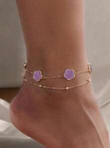Bracelet de cheville violet clair