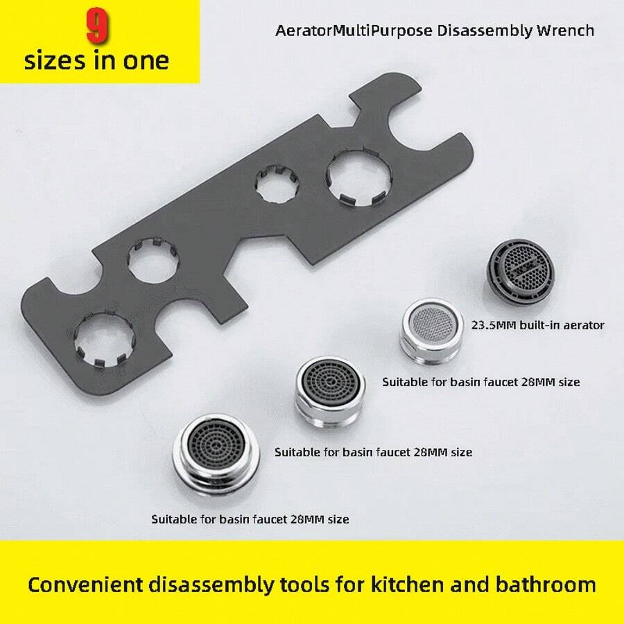 Faucet Aerator Disassembly Wrench, Multifunctional Bathroom & Kitchen Sink Tap Cleaning Tool
