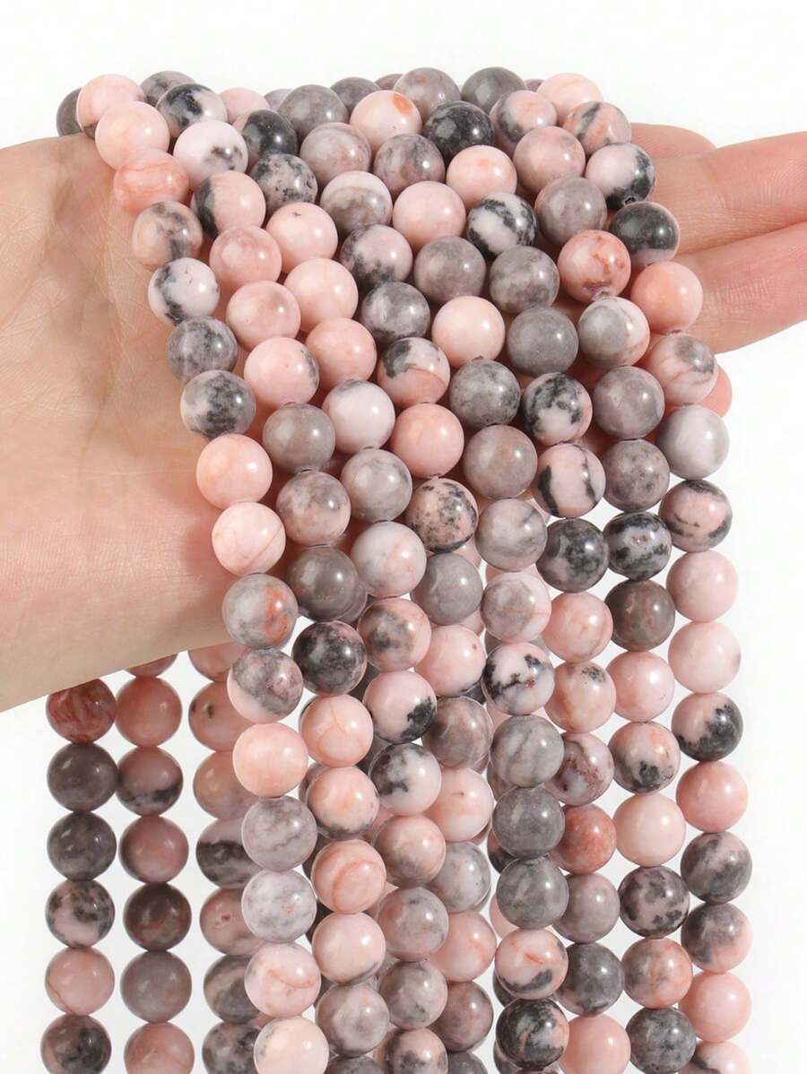 AAA Natural Pink Opal Stone Bead 6mm 8mm 10mm Smooth Round Bead Beautiful Healing Stones Natural Rose Pink Color Opal Gemstone Bead Jewelry Making DIY Bracelet