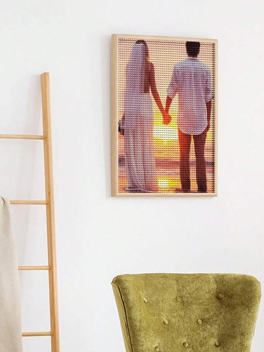1pc Wedding Diamond Paintings, Customized Photo Couple Portraits, Customized Anniversary Gifts, Custom Art, Wedding Gift, Christmas Giftso(Unframe)