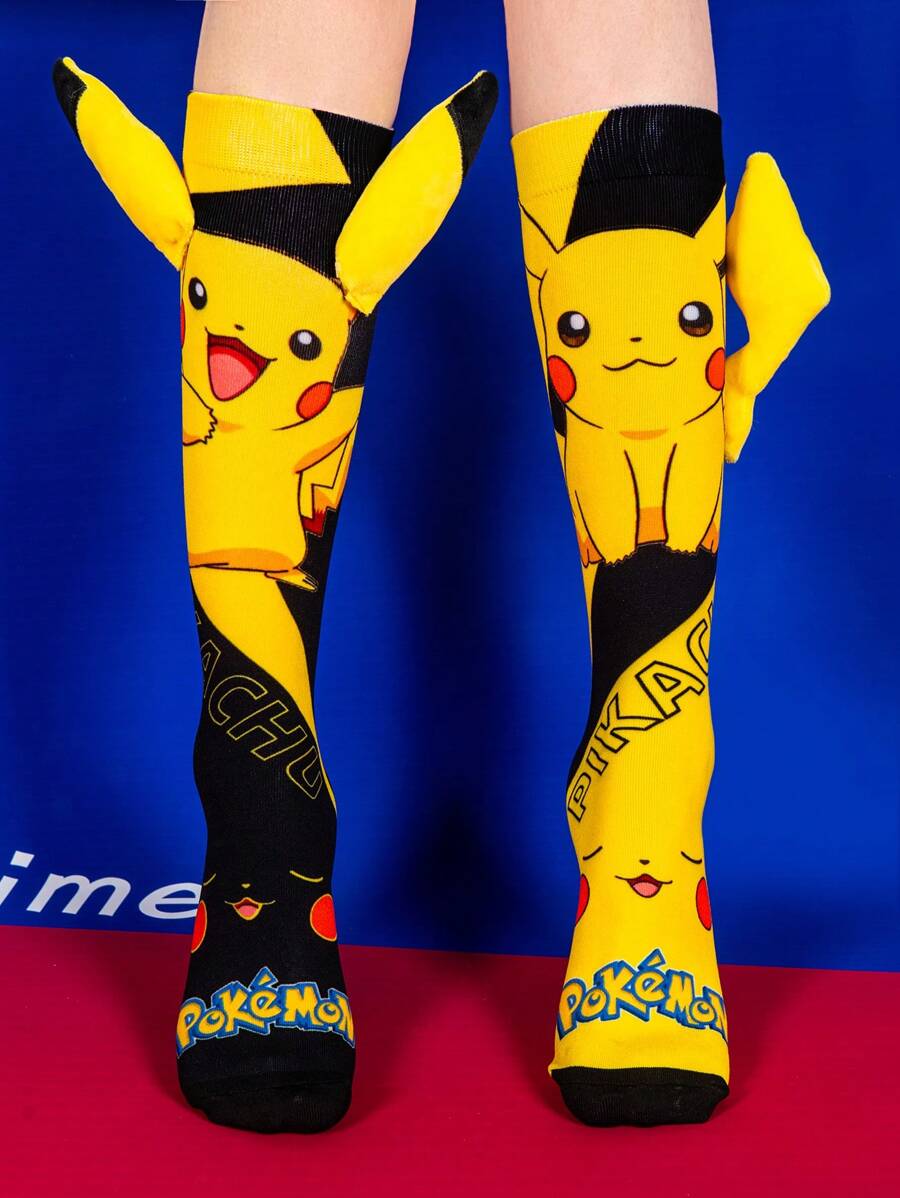 pokemon Cute Pikachu Knee-High Stockings, A Fashionable Children's High Stocking Party. School Is Back In Session. Fun And Fashionable Pikachu Little Fans, Children's Gifts