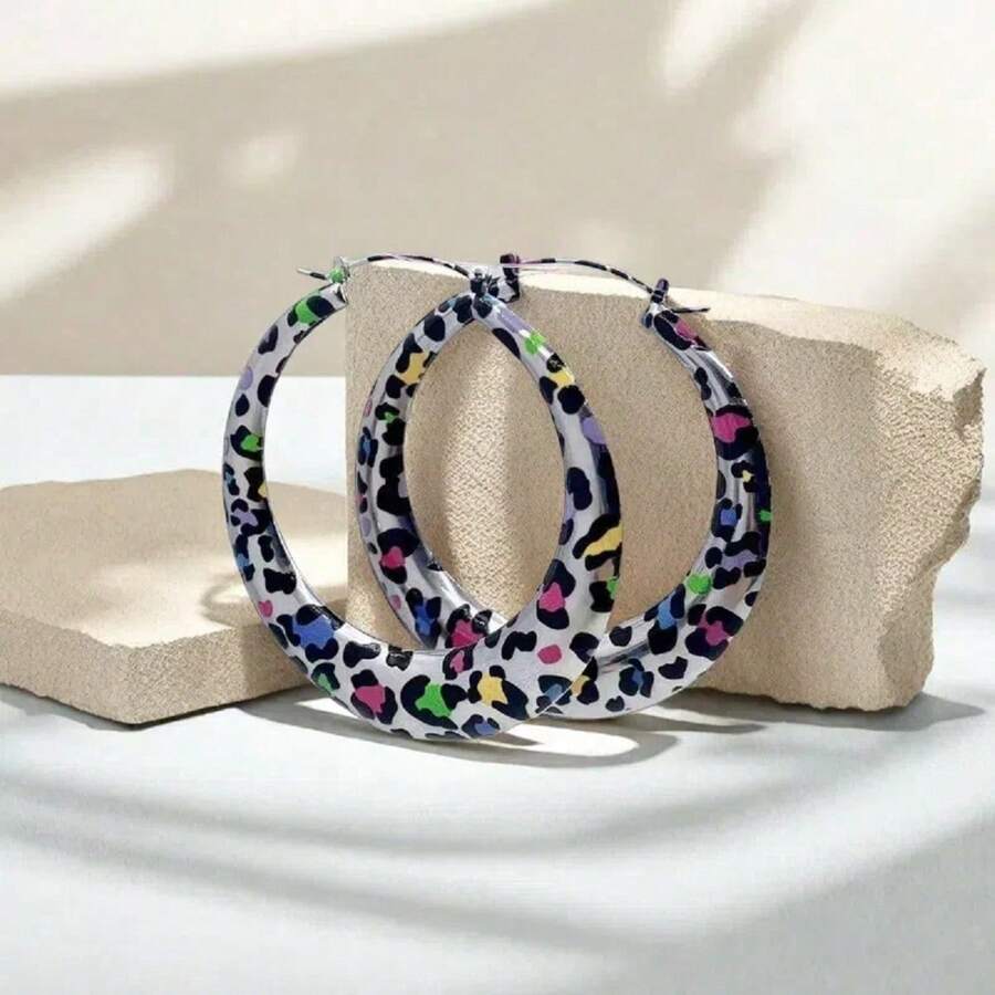 1 Paar stilvolle, bunte Ohrringe mit Leopardenmuster für Damen, neues Design für Frühling/Sommer