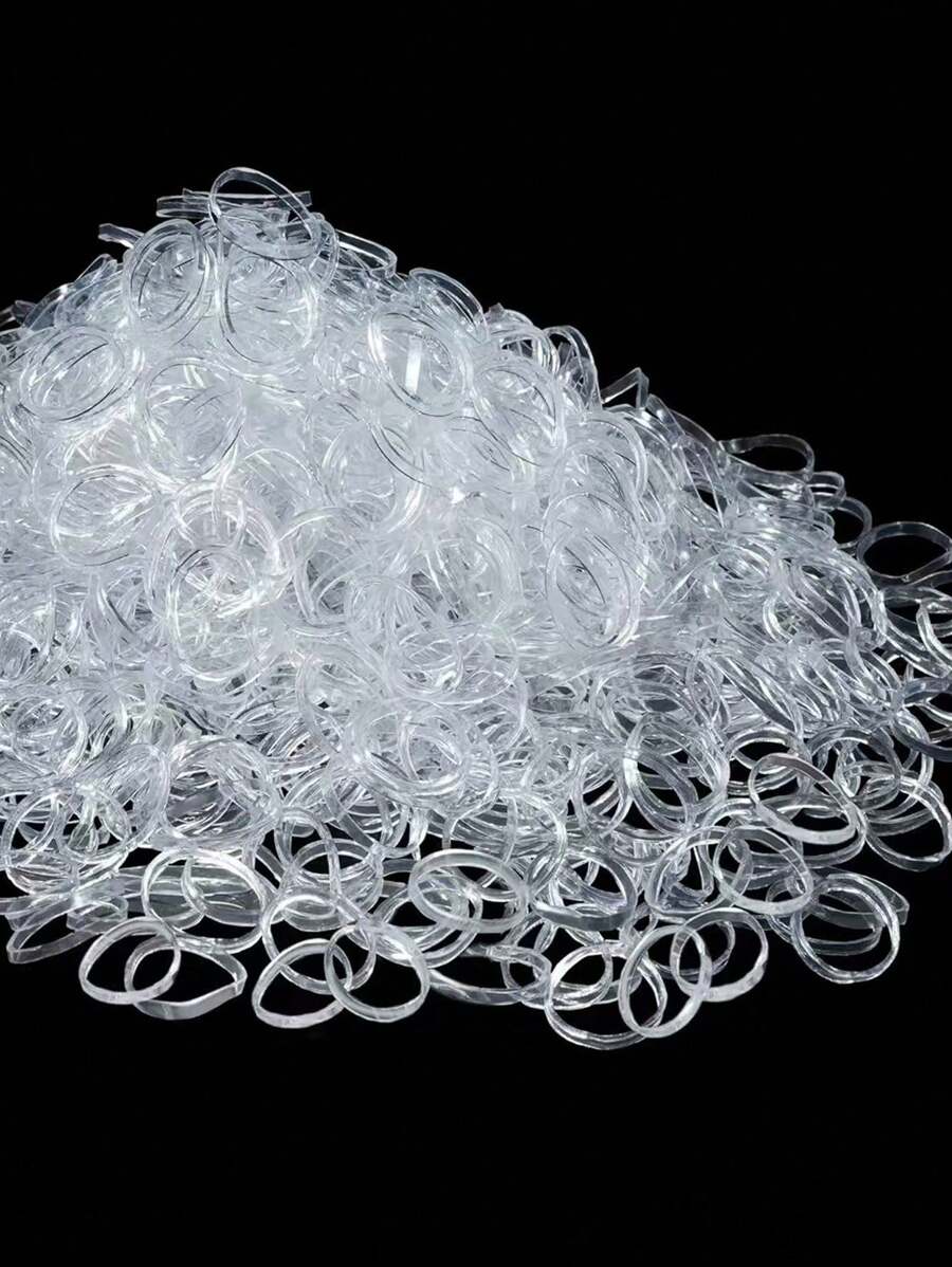50 pièces / 500 pièces / 1000 pièces Élastiques à cheveux jetables, transparents, épais et larges de 1,5 cm / 0,6 po, de style simple et mignon, convenant aux femmes pour un usage quotidien, le maquillage, les déplacements, les sports et les queues de cheval hautes. Accessoires pour cheveux, élastiques, attache-cheveux, bandes en caoutchouc, chouchous, corde à cheveux