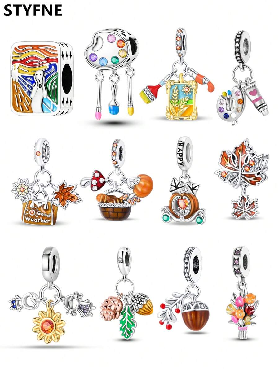 STYFNE 1pc Key & Lock Heart Shaped Crystal Studded Wing Pendant, Adorable Heart Pave Pendant, Beaded Sisters Heart Charm, Suitable For Bracelet DIY, Women Jewelry, Girls Gift, Everyday Use