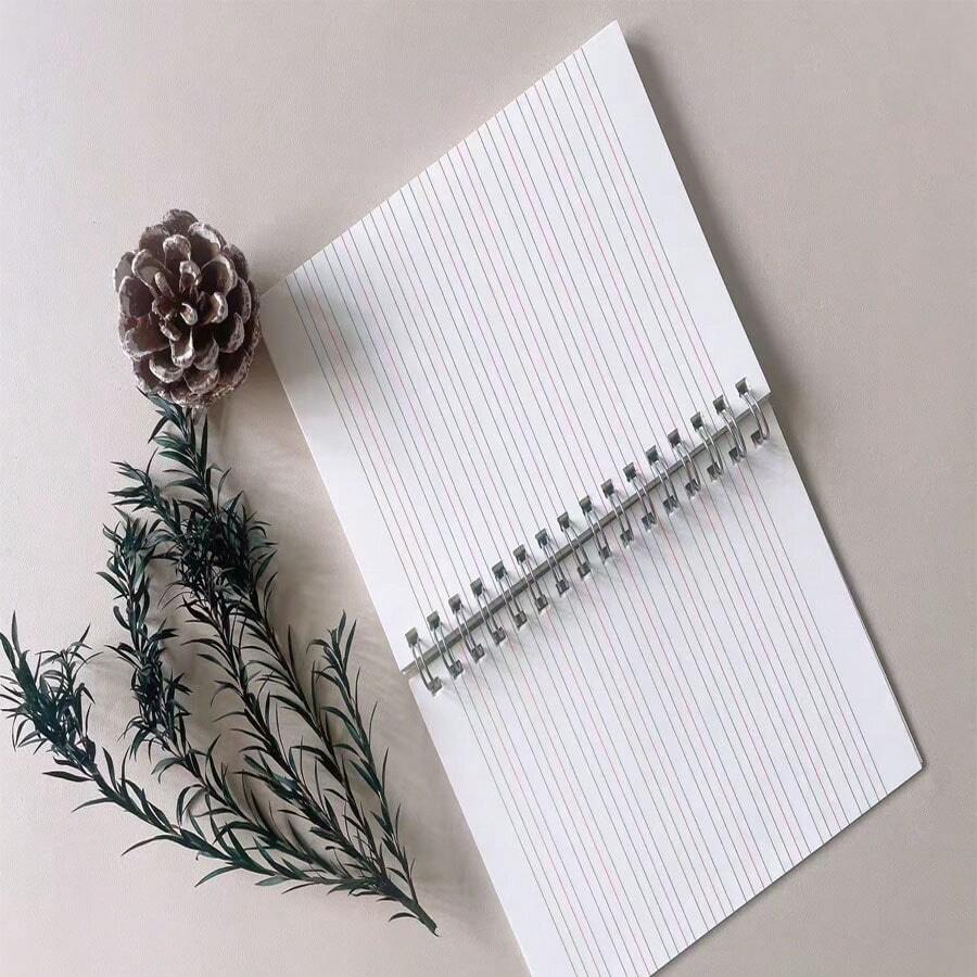 Set de 2 cuadernos portátiles con espiral A6, forrados, de orientación horizontal para la escuela, de vuelta a la escuela