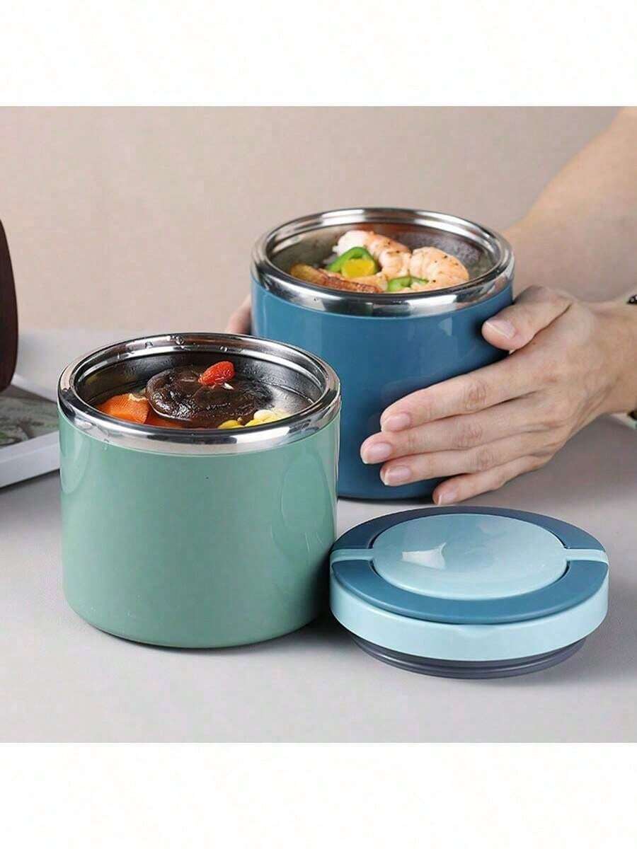 Fiambreras de acero inoxidable de 1000ML, recipiente térmico aislado para alimentos tipo bento, para estudiantes, trabajadores, gran capacidad, juego de almuerzo