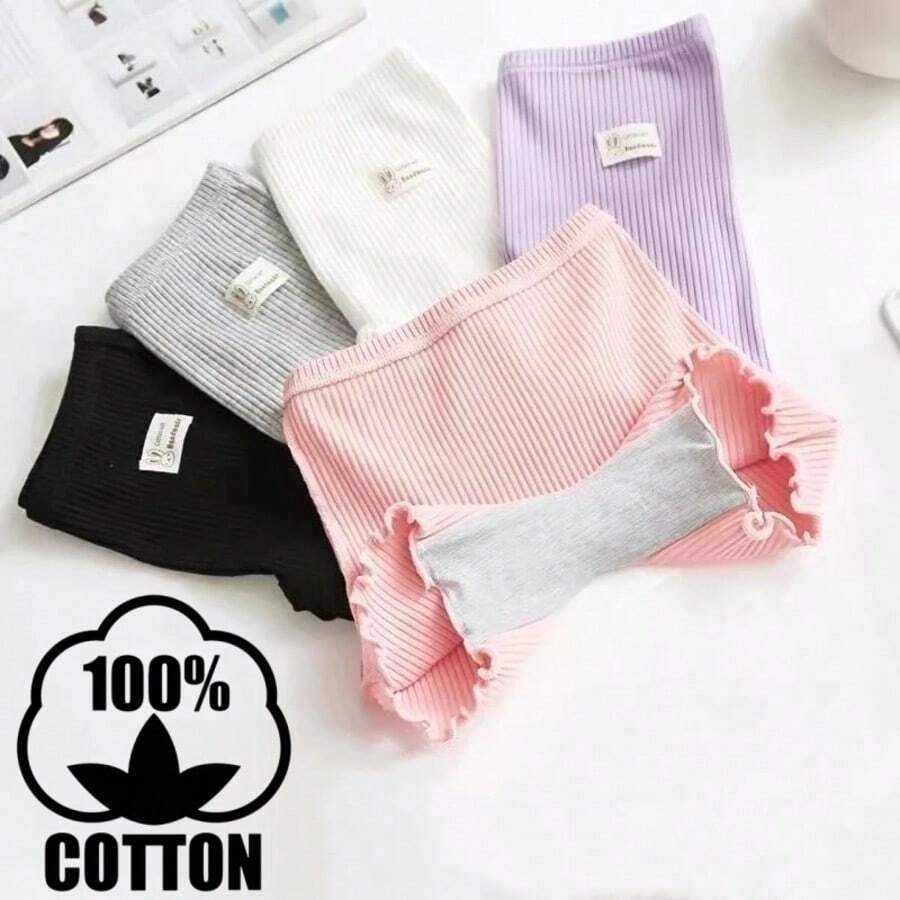 1 pieza/5 piezas Short de seguridad de verano para niñas, forro de entrepierna 100% de algodón delgado, pantalones cortos interiores anti-exposición para niñas, ropa interior para niñas