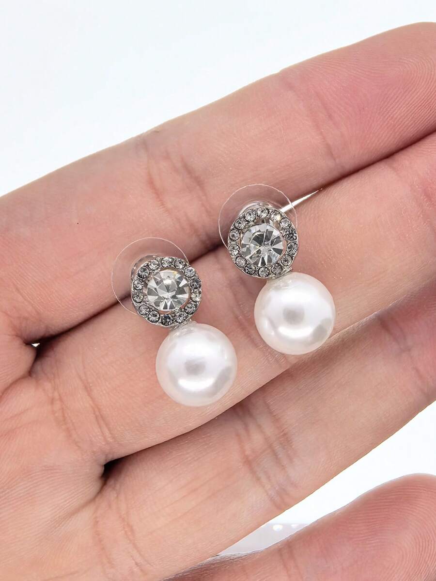 1 Pair High-Quality Imitation Teardrop Pearl Earrings For Bride, Wedding Bridal Bridesmaid Jewelry
