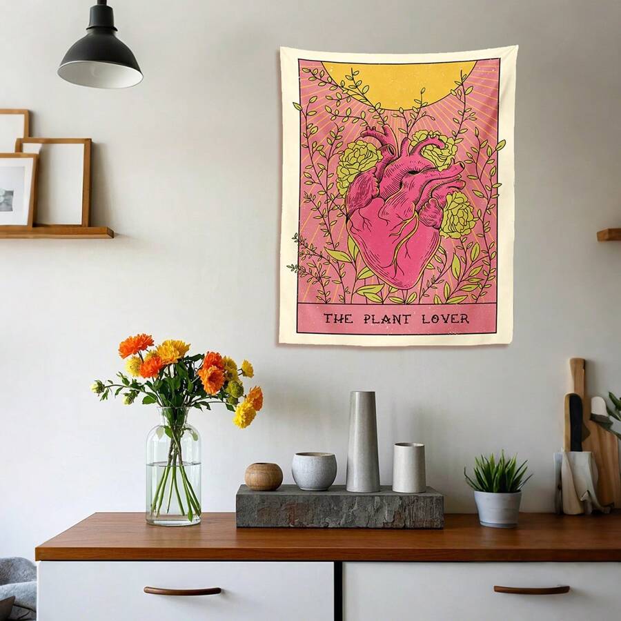 Tarot Plant Lover Tapestry, Witchcraft Bohemian Style, Tapestry Wall Hanging, Home Decoration, Decorative Tapestry School Decor School Surprise Dormitory Decor Back To School