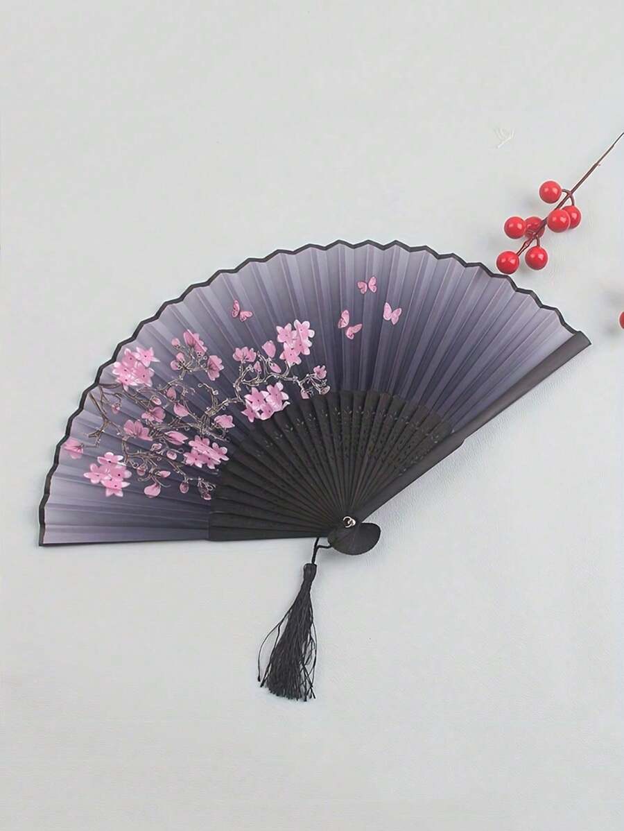 1/2/3pcs Vintage Handheld Foldable Paper Fan,Portable Bamboo Fan With Foldable Paper Cover - Perfect Summer Accessory For Staying Cool And Stylish, Perfect For Parties And Events