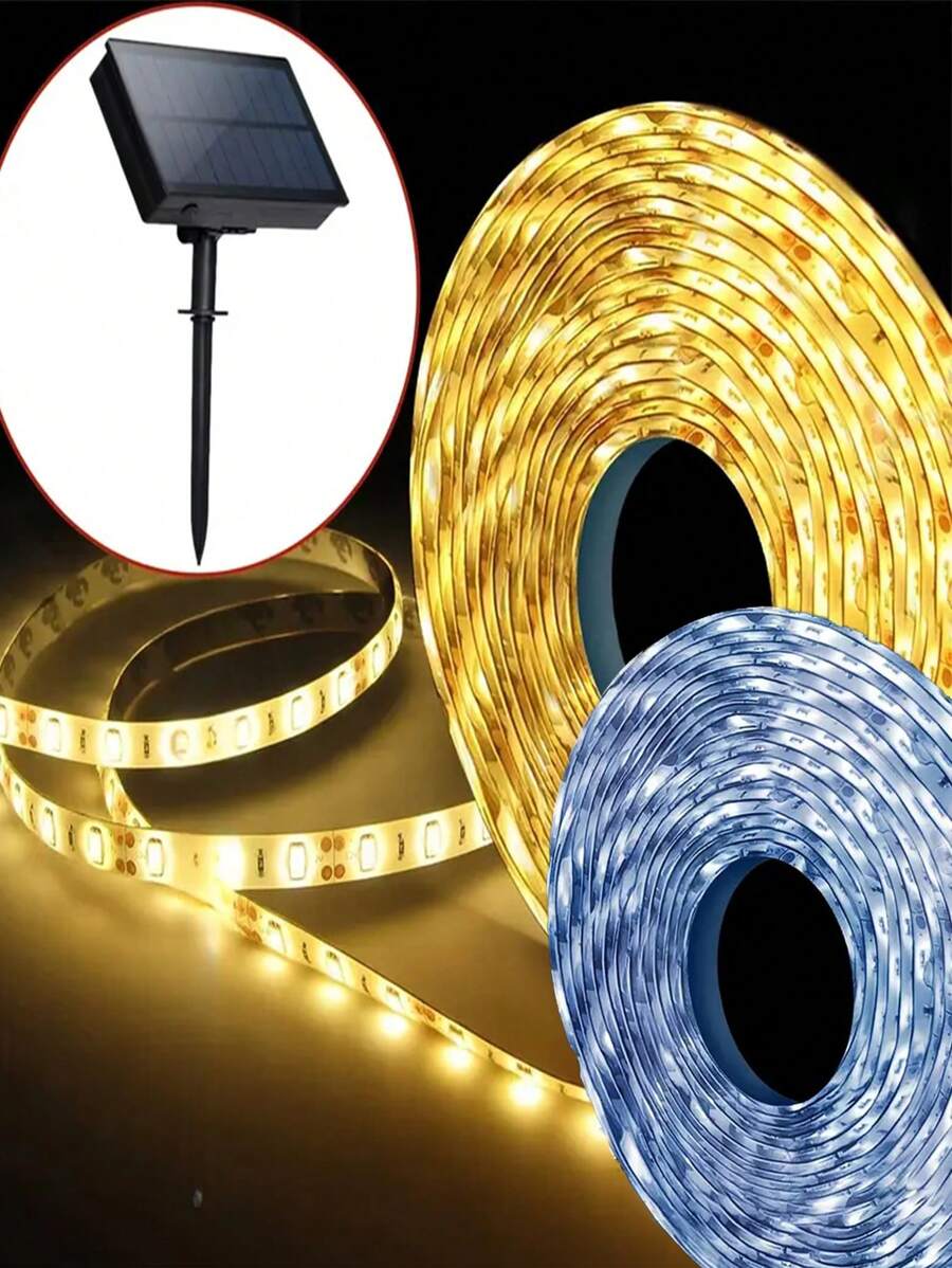 Outdoor Solar LED Lichtstreifen, dekorative Gartenbeleuchtung, wasserdichte Seilbeleuchtung, geeignet für Gärten, Parks, Wohngebiete, Höfe, Veranden, Pavillons, Weihnachten, Durchgänge, Häuser, Innenhöfe, Sonnenschutz, Dachtraufen Dekoration, Märchengärten, Heimdekoration, Weihnachtsdekorationen, 1200mAh