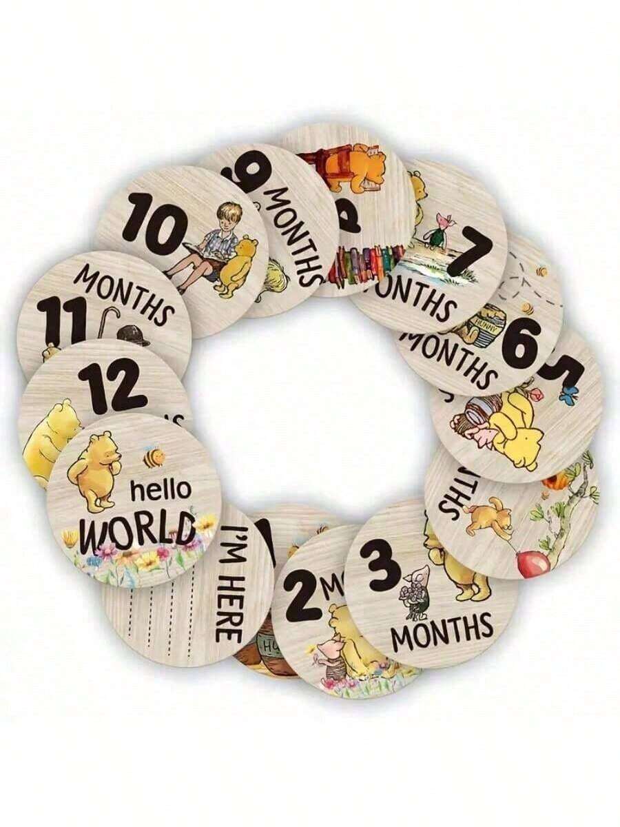 7/13 Pcs Double-Sided (14 Patterns) Wooden Milestone Cards, Baby Photography Prop Milestone Cards, Monthly Photos, Photography Milestone, Wooden Milestone, Monthly Milestone Cards, 1-12 Months Photography Props, Full Month Markers, Milestone Cards, Photography Milestone, First Year Growth, Pregnancy Journey Milestone, Shower Gift