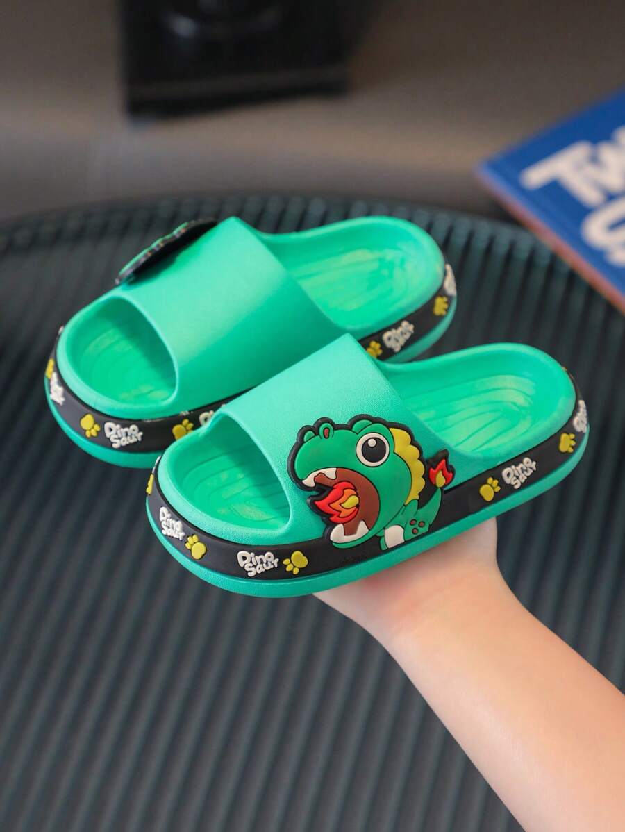 New Summer Soft Bottom Non-Slip Kids Fashion Slippers, Boys Slippers Sandals Flat Shoes Cute Dinosaur Design, Toddler & Little Kid Beach Shoes