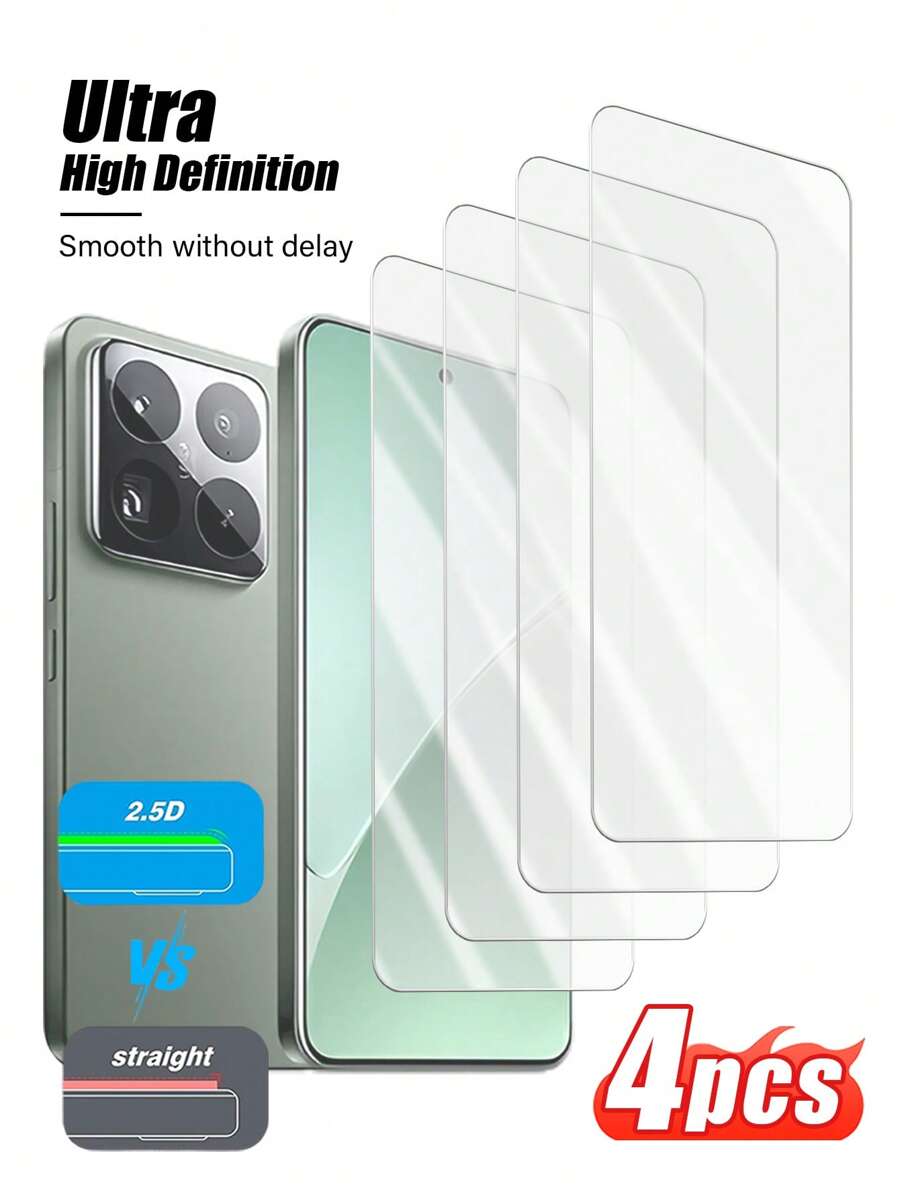 4 Stücke 9H gehärtetes Glas HD Bildschirmschutz, freundliches Design kompatibel mit allen Schutzhüllen, fingerabdruckfest, kratzfester, vollständiger Abdeckung, ultraklar, einfache Installation, kompatibel als Geschenk für Xiaomi Handy zu Geburtstag, Familie, Freunde Handy Bildschirm Schutz, Handy Zubehör