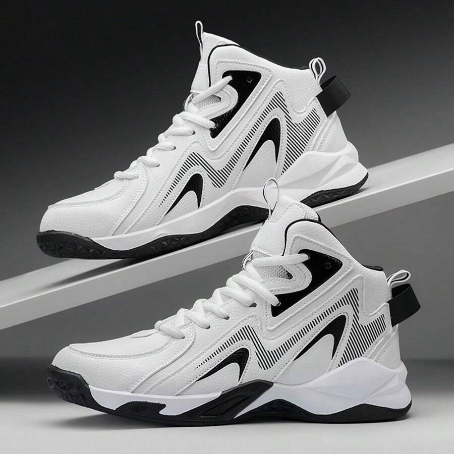 Chaussures de basket-ball pour hommes, nouvelles chaussures de basket-ball rembourrées, chaussures de formation antidérapantes professionnelles, grandes tailles, chaussures de course, chaussures de sport à la mode pour adolescents, respirantes, à semelle épaisse, Épais