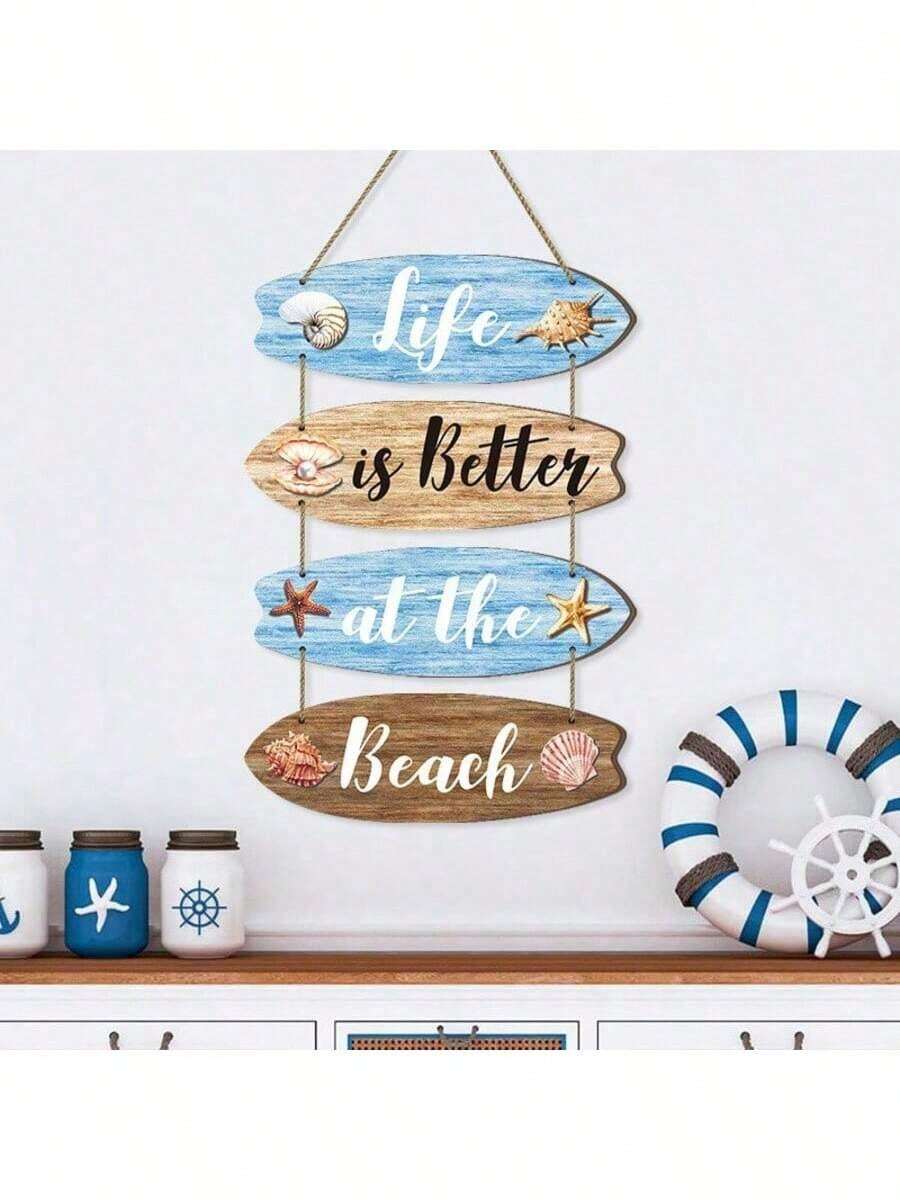 Meer Heimdekoration Strand Wanddekoration Sommer Muschel Kombination Heim Strand Dekoration Holz Strand Thema Segelbrett Wandschild Hängeschild Dekoration Schild Aufhängen