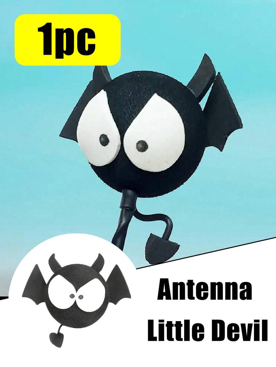 1pc Car Antenna Decoration Ball, Demon Shaped, Made Of EVA, Funny Car Exterior Decor, Creative Christmas Gift