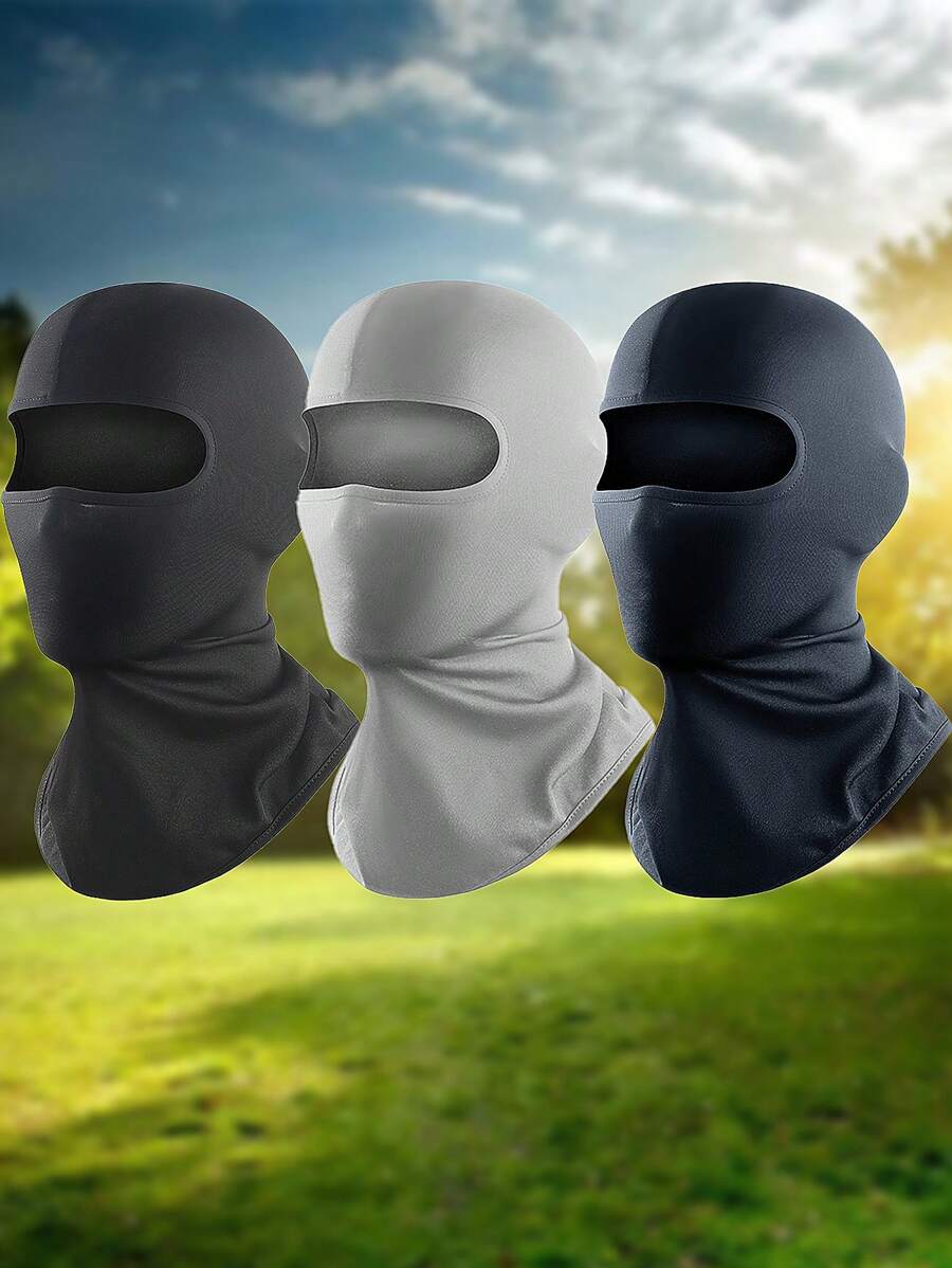 1 pièce Cagoule pour hommes pour vélos, motos et casques d'extérieur - Couvre-chef complet avec protection du cou et intérieure, masque de ski pour hommes et femmes, masque respirant d'été pour cyclisme homme, couvre-tête pare-soleil, casquette de cyclisme de couleur unie couvrant entièrement