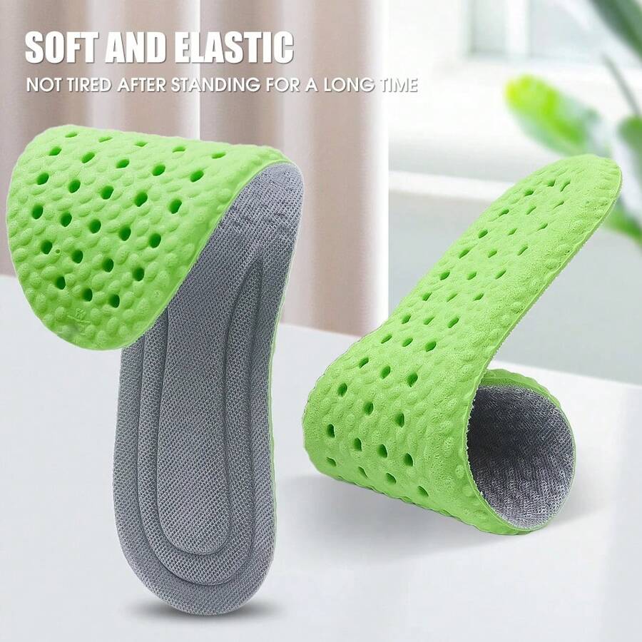 New Sports Shock-Absorbing Insoles, Unisex Deodorizing, Sweat-Absorbing & Breathable Insoles, Comfortable All Year Round, No Fatigue Even After Long Standing, Summer Sports Insoles, Unisex Sweat-Absorbing, Breathable, Deodorizing And Shock-Absorbing Soft-Soled Massage Insoles, PU (Polyurethane)
