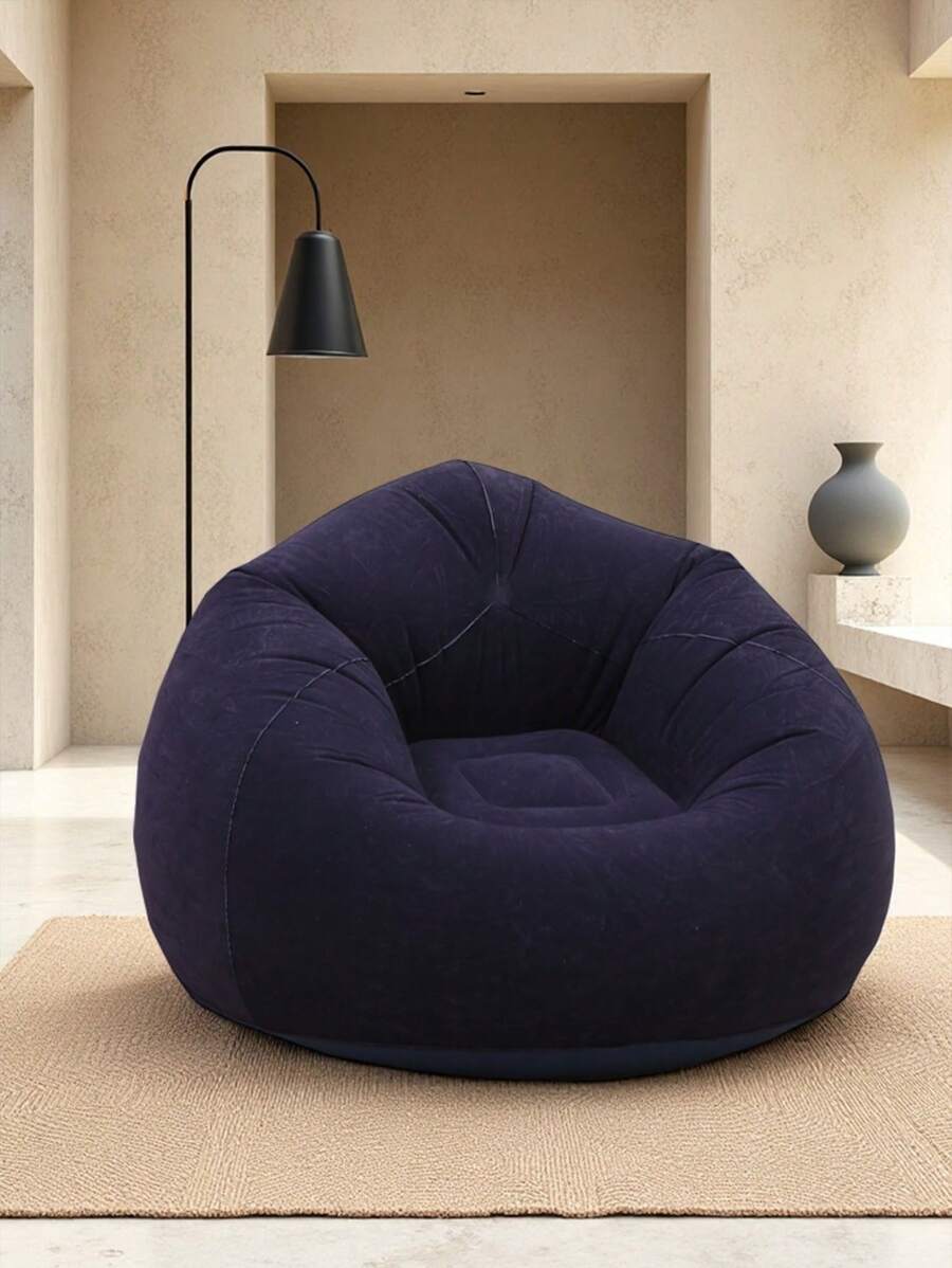 1 pieza Sillón perezoso inflable, plegable para un fácil transporte, sofá tipo puf suave y cómodo, adecuado para uso interior/exterior