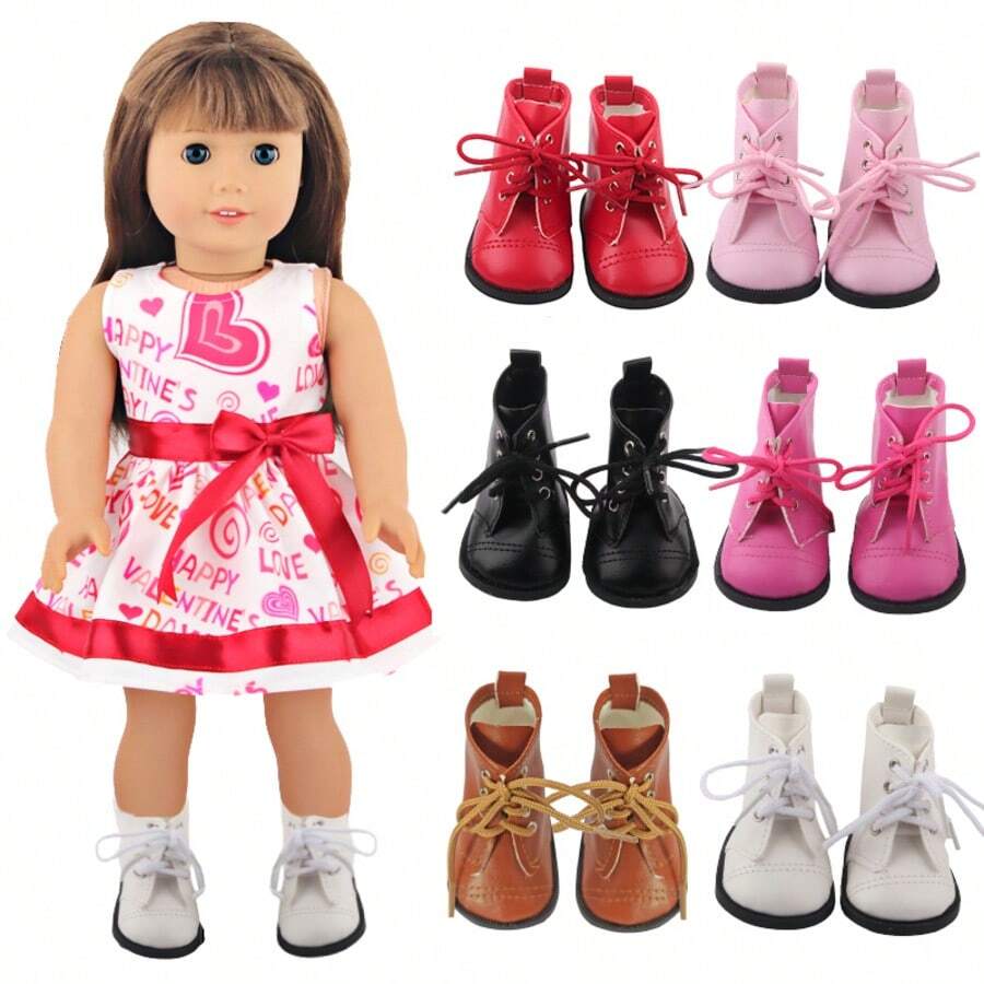 1 par de zapatos de muñeca, zapatos de muñeca con cordones de unicolor en miniatura, zapatos lindos en miniatura, adecuados para muñecas Reborn de 18 pulgadas, niños pequeños y niños mayores de 3 años, accesorios de muñeca, juego de roles, fiesta de vacaciones