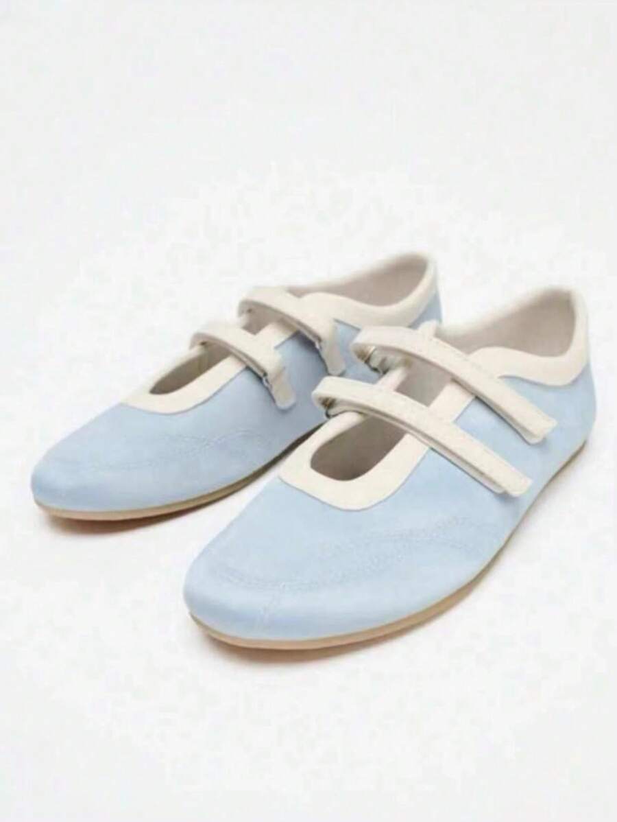 1 Par de Sapatilhas Balé Femininas Elegantes, Modernas, Leves, Confortáveis, Encantadoras e Casuais, Francesas Vintage Recortadas, Antiderrapantes e Esportivas Tipo Mary Janes, Novo Design 2025