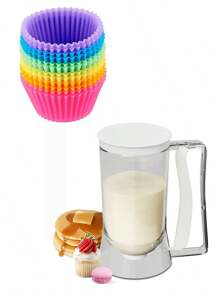 White + 12pcs Silicone Muffin Cups