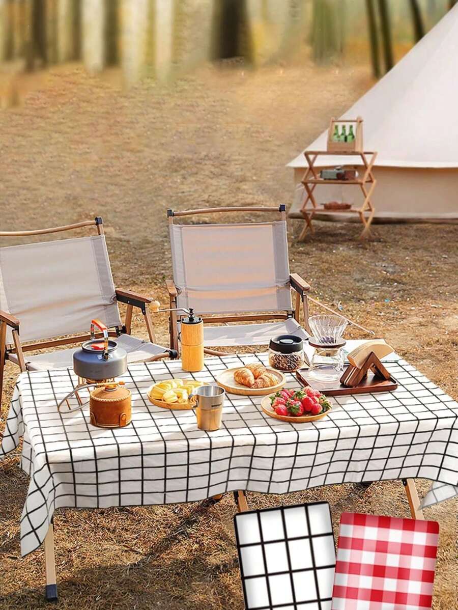 1 Peça Toalha de Mesa Retangular Descartável, À Prova d'Água e à Prova de Óleo, Tapete Espesso para Acampamento e Piquenique ao Ar Livre