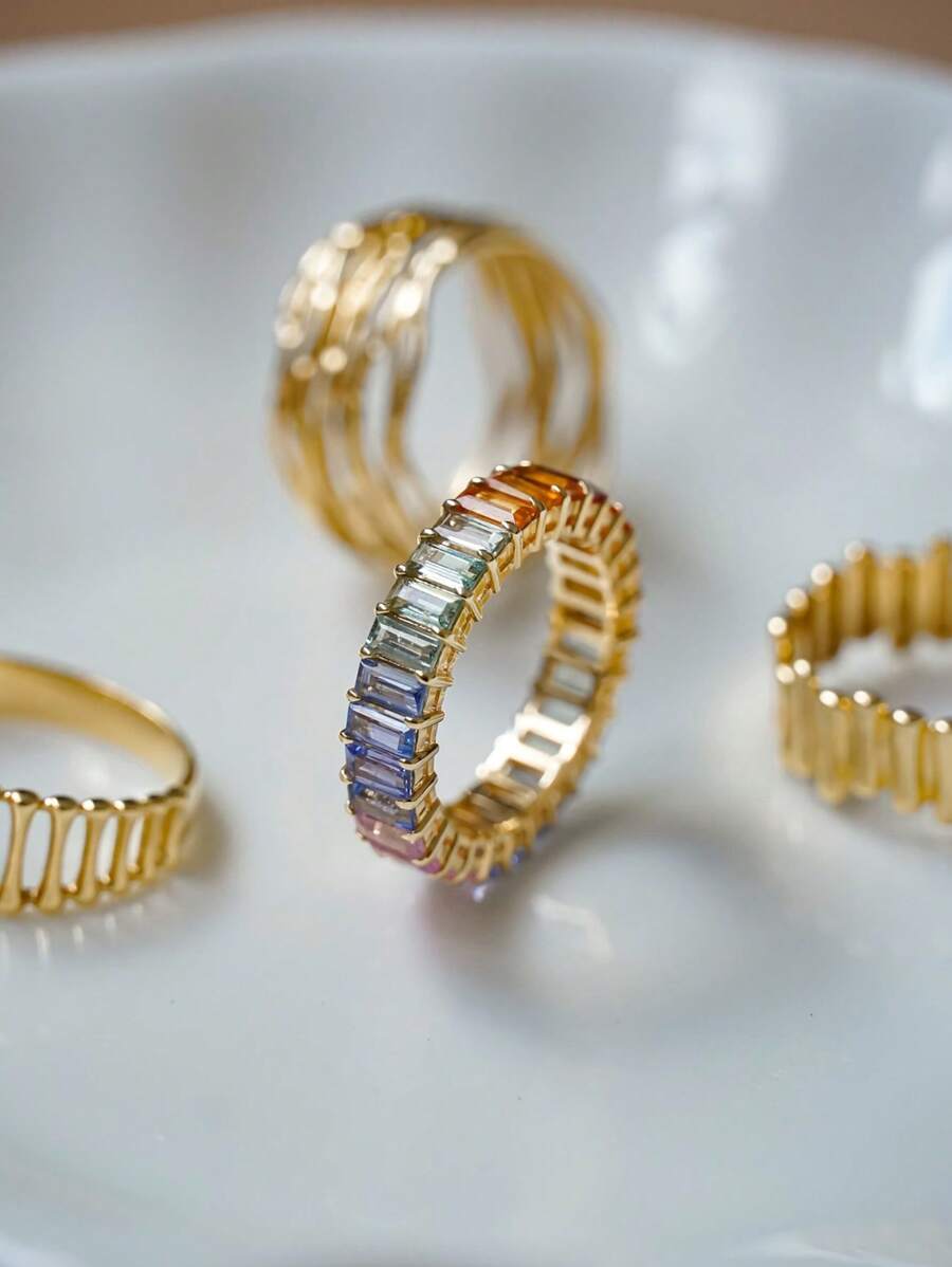 1pc S925 Sterling Silver Versatile Ins Style Vintage Elegant Multi-Stone Zirconia Women Ring, Suitable For Daily Wear, Holiday Party Gift