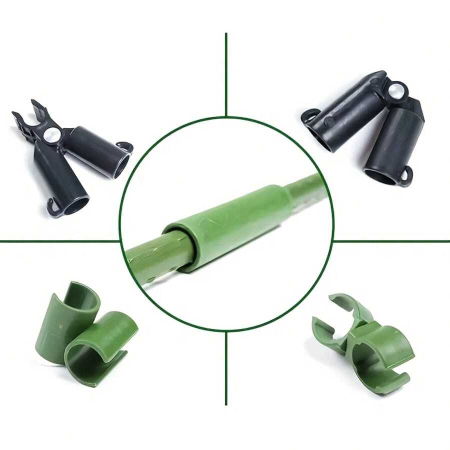 10pcs 11mm Plant Trellis Stake Clips For Fixed Frame Rod Greenhouse Film Bracket Sun Screen Rod Connector Climbing Pergola