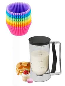 Black + 12pcs Silicone Muffin Cups