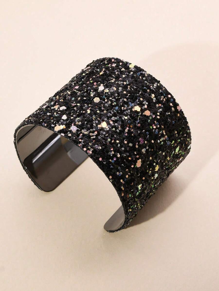 1pc Stylish Minimalist Sequin Adjustable Cuff Bracelet