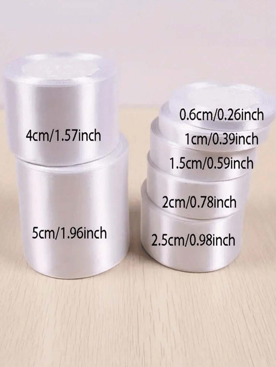 1 Roll Of 22 Meters, White Packaging Ribbon Bow, Colored Ribbon, Polyester Ribbon, Gift Box Silk Ribbon, Jacquard Ribbon