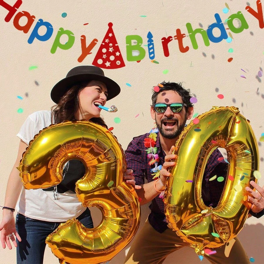 1pc 55.11" Birthday Party Banner, Gold & Silver - Paper Wreath Decor, Easy Hanging, Indoor/Outdoor Decoration Suitable For Garden, Fence, Balcony Celebration