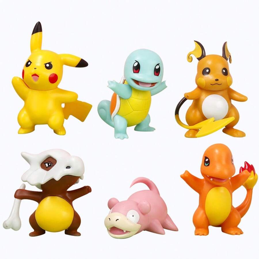 pokemon 3/6 große, mysteriöse Taschenmonsterfiguren, dekoratives Spielzeug von Pikachu und Charizard, Blindbox im zufälligen Stil, geeignet für Tortenaufsatz, Autodekoration