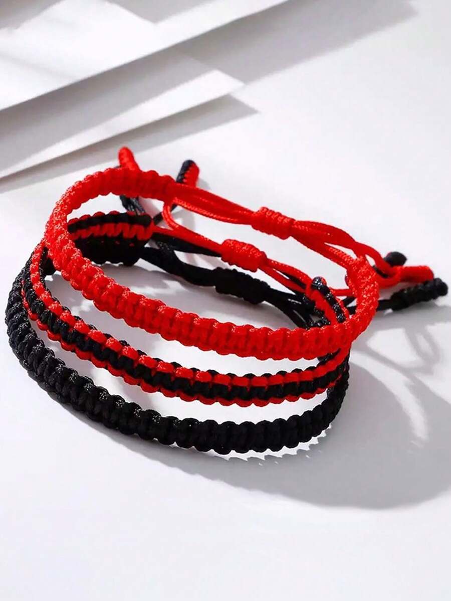 Set de pulseras tejidas a mano de la suerte, pulseras trenzadas ajustables, pulseras de la amistad, regalo para amigos y familia