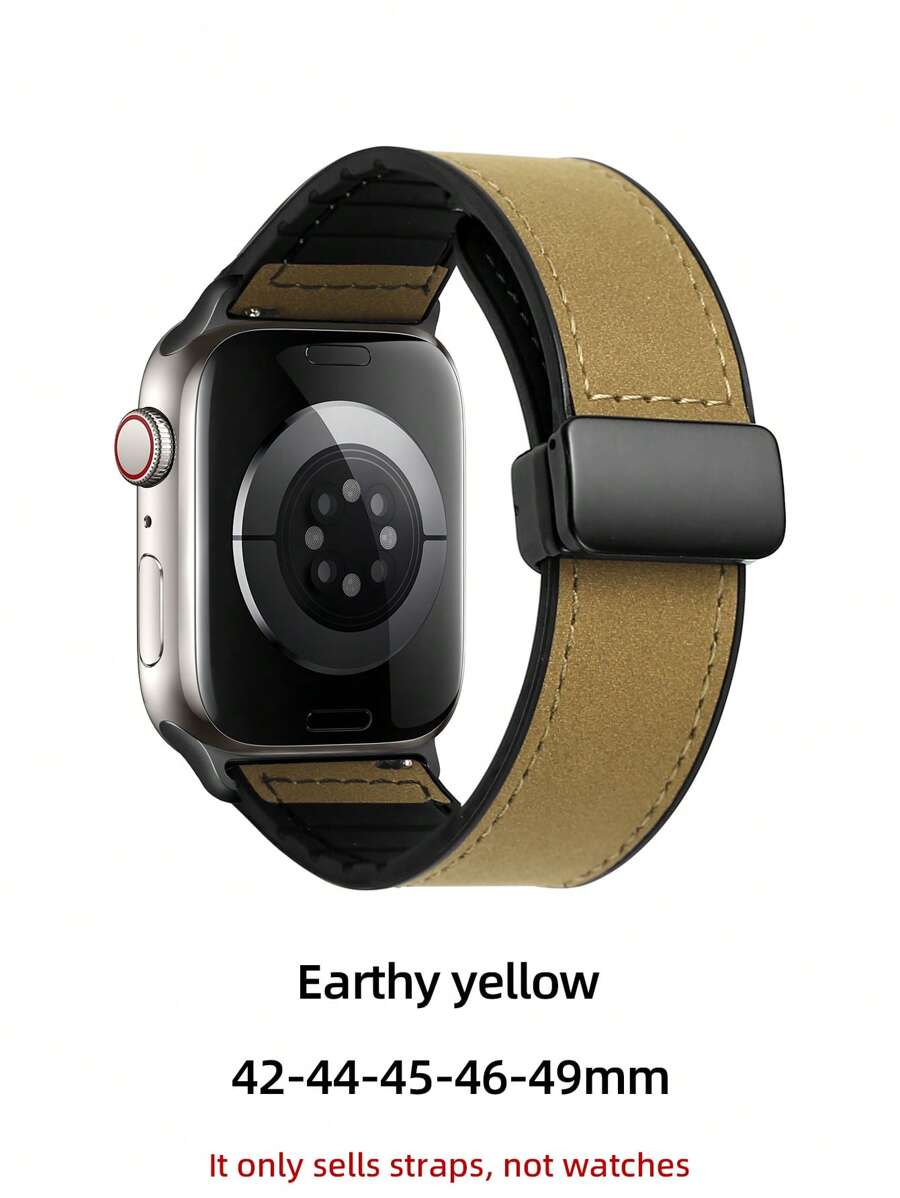 1 Stück rutschfeste Sohle mit matter Textur für Damen und Herren, superfeines künstliches Leder Magnetschnallen Armband mit spitzer Form, geeignet für 38/40/41/42/44/45/46/49mm, kompatibel mit Ultra2/SE2/10/9/8/7/6/5/4/3/2/1, Galaxy Watch 6/5/4