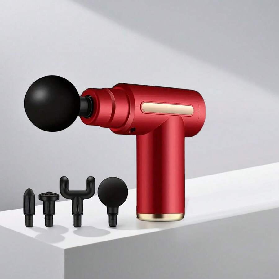 Deep Tissue Handheld Massage Gun – Quiet, Cordless & Portable Muscle Massager With 4 Attachments | Rechargeable Lithium Battery, Multi-Speed Vibration For Muscle Recovery & Pain Relief, Ideal For Home & Gym Use