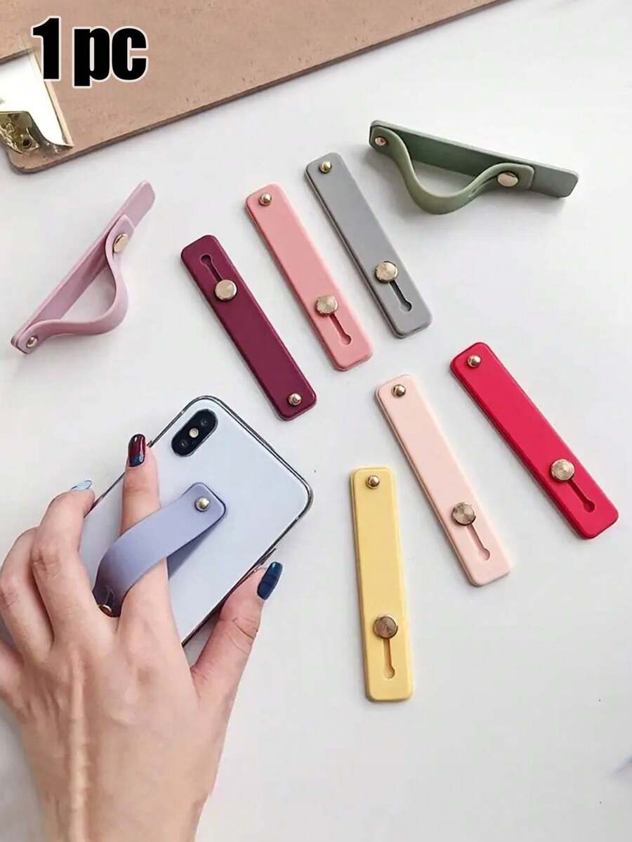 Support de téléphone portable ultra fin et pliable, accessoires de smartphone, support de bureau portable invisible pour téléphone portable avec autocollant au dos, support fin neutre, support bracelet, boucle d'anneau de doigt simple et invisible, support de téléphone portable multi-fonction paresseux à tirer et pousser, autocollant antidérapant au dos, support décoratif de téléphone portable, adapté pour les déplacements quotidiens, la télévision et les films