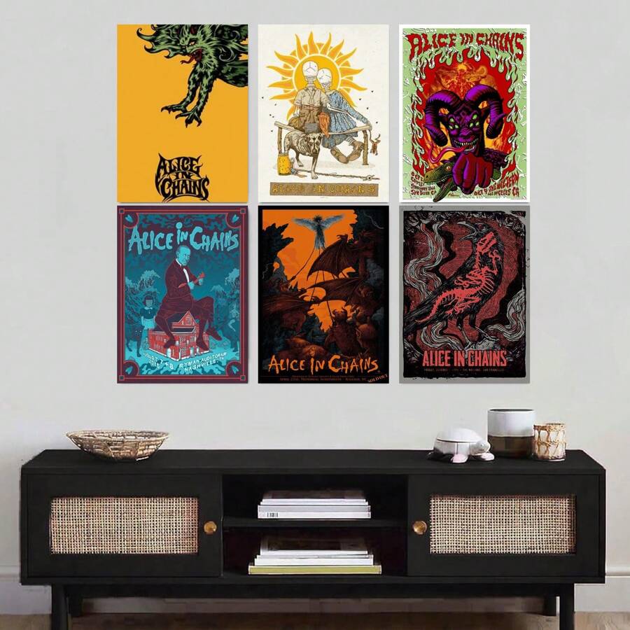 Set Of 1/3/6 Pcs Pop Vintage Wall Arts Posters, Classic Vintage Music Album Covers Posters, Bar, Dormitory, Bathroom, Living Room, Bedroom, Home Decoration Unframed-Style